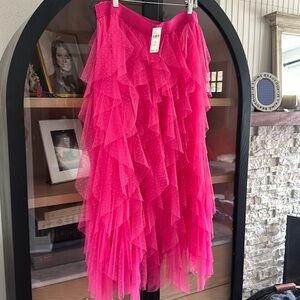 Anthropologie Pink Tulle Skirt